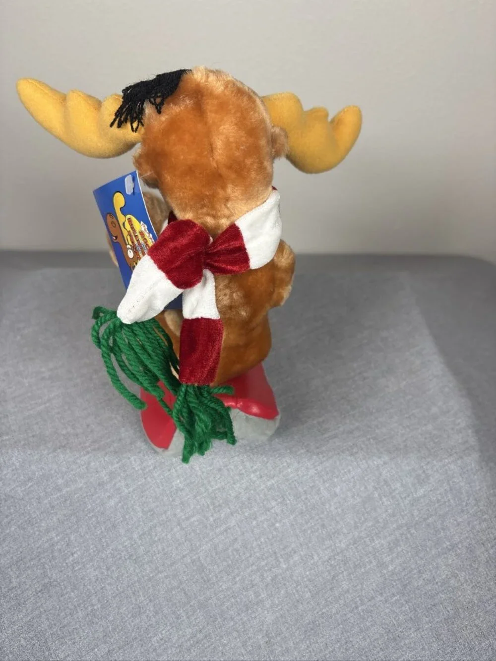 Bullwinkle Moose On Sled Plush Rocky & Bullwinkle Toy Network 2001